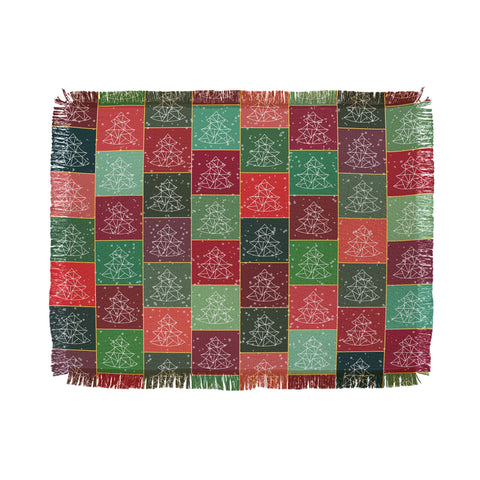 Fimbis Snowy Christmas Tree Pattern Throw Blanket