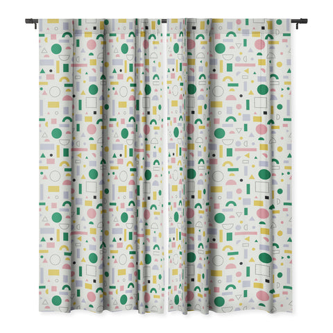 Fimbis Spring Geometric Shapes Blackout Window Curtain