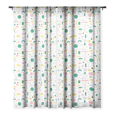 Fimbis Spring Geometric Shapes Sheer Window Curtain