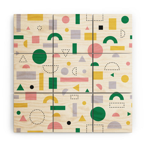 Fimbis Spring Geometric Shapes Wood Wall Mural
