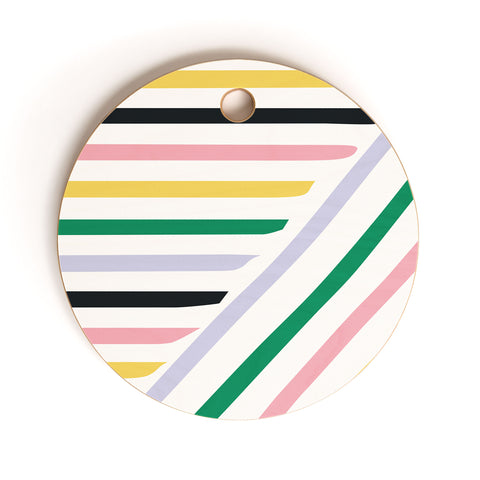 Fimbis Spring in Stripes Cutting Board Round