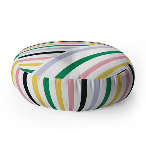 Fimbis Spring in Stripes Floor Pillow Round