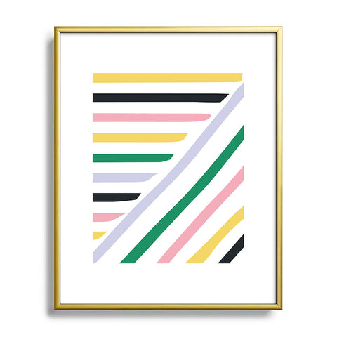 Fimbis Spring in Stripes Metal Framed Art Print