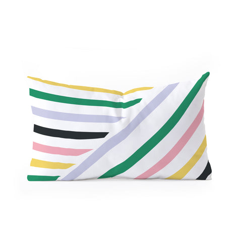 Fimbis Spring in Stripes Oblong Throw Pillow