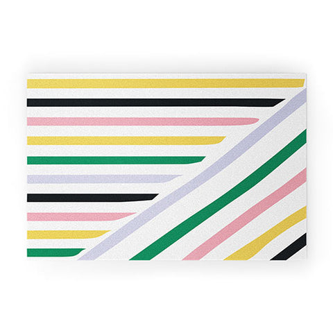Fimbis Spring in Stripes Welcome Mat