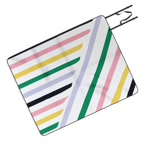 Fimbis Spring in Stripes Picnic Blanket