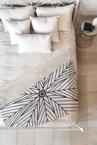 Fimbis Star Power Black and White 2 Fleece Throw Blanket