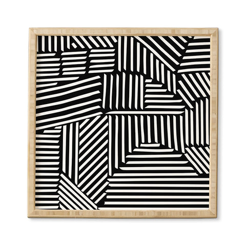 Fimbis Strypes BW Framed Wall Art