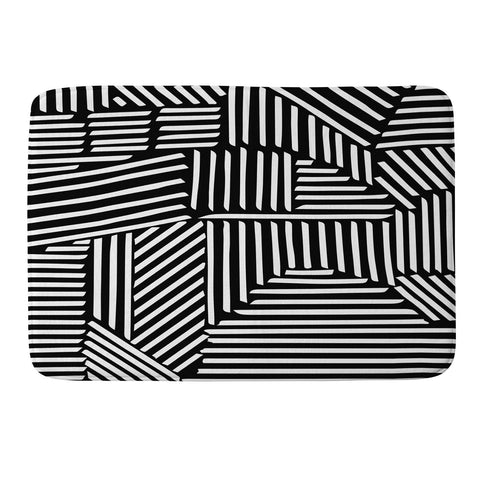 Fimbis Strypes BW Memory Foam Bath Mat