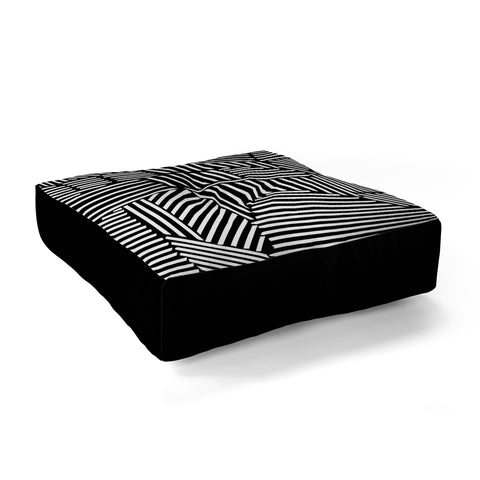 Fimbis Strypes BW Floor Pillow Square