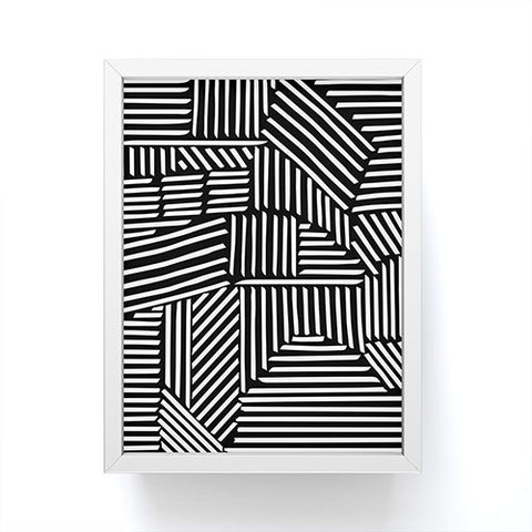 Fimbis Strypes BW Framed Mini Art Print