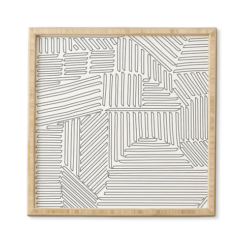Fimbis Strypes BW Outline Framed Wall Art
