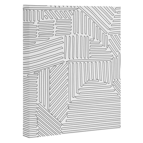 Fimbis Strypes BW Outline Art Canvas