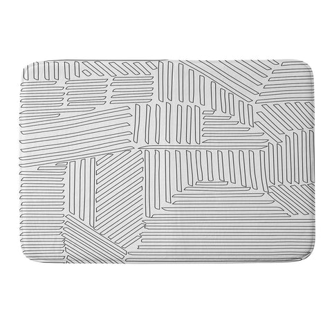 Fimbis Strypes BW Outline Memory Foam Bath Mat