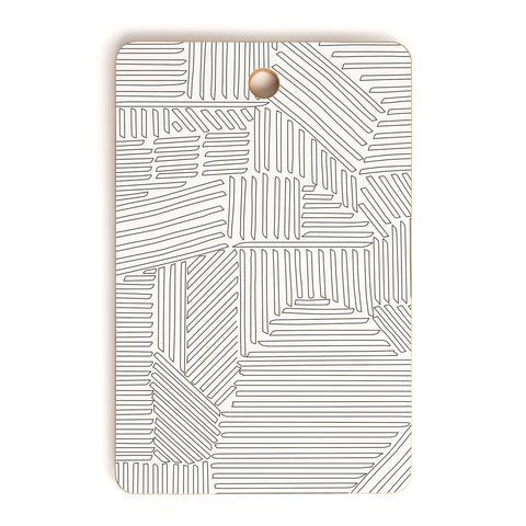 Fimbis Strypes BW Outline Cutting Board Rectangle