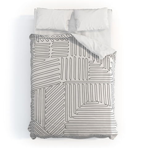 Fimbis Strypes BW Outline Duvet Cover