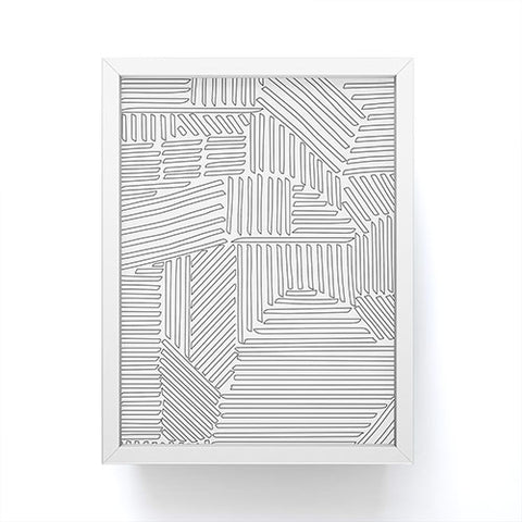 Fimbis Strypes BW Outline Framed Mini Art Print