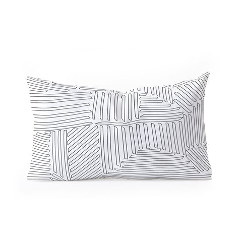 Fimbis Strypes BW Outline Oblong Throw Pillow