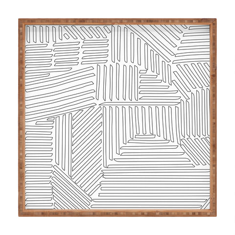 Fimbis Strypes BW Outline Square Tray