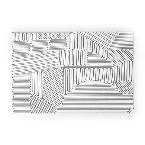 Fimbis Strypes BW Outline Welcome Mat