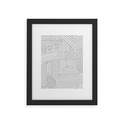 Fimbis Strypes BW Outline Framed Art Print