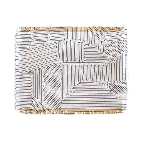 Fimbis Strypes BW Outline Throw Blanket