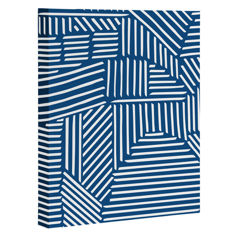 Fimbis Strypes Classic Blue Art Canvas