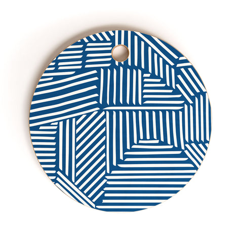 Fimbis Strypes Classic Blue Cutting Board Round