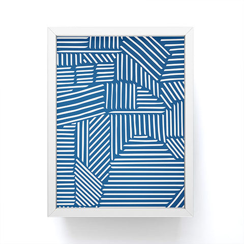 Fimbis Strypes Classic Blue Framed Mini Art Print