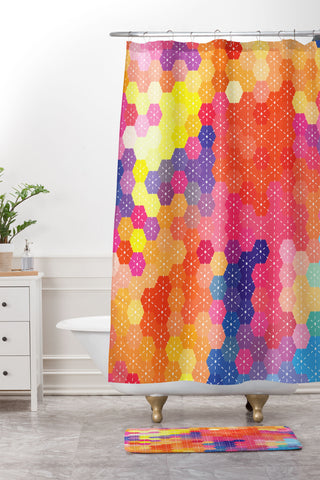 Fimbis Summer Garden Shower Curtain And Mat