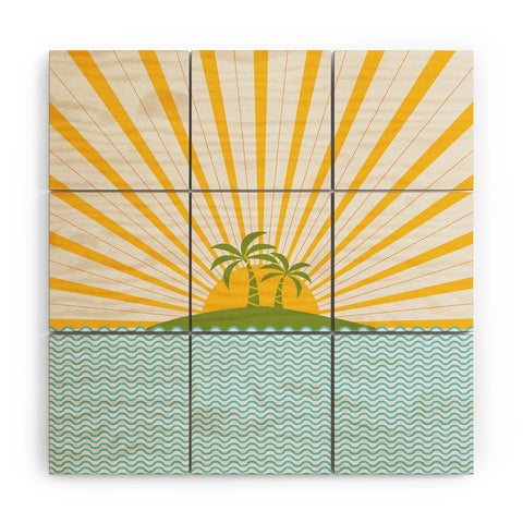 Fimbis Summer Sun Wood Wall Mural