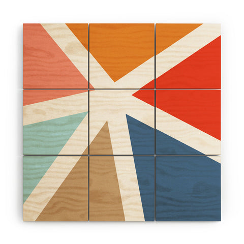 Fimbis Summers End Geometry Wood Wall Mural