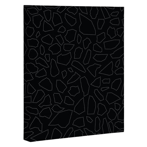 Fimbis Terrazzo Dash Black and White Art Canvas