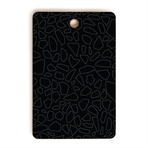Fimbis Terrazzo Dash Black and White Cutting Board Rectangle