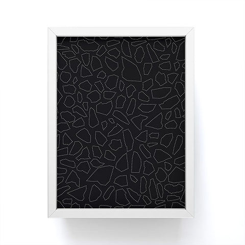 Fimbis Terrazzo Dash Black and White Framed Mini Art Print