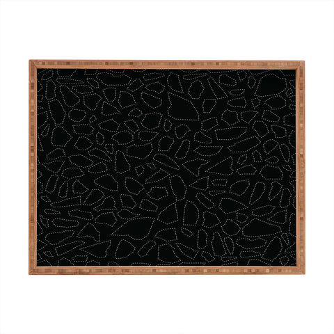Fimbis Terrazzo Dash Black and White Rectangular Tray