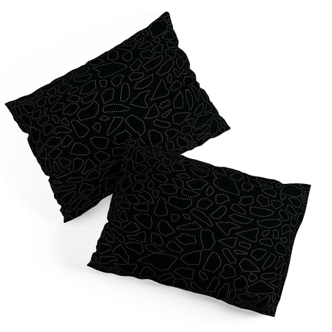 Fimbis Terrazzo Dash Black and White Pillow Shams