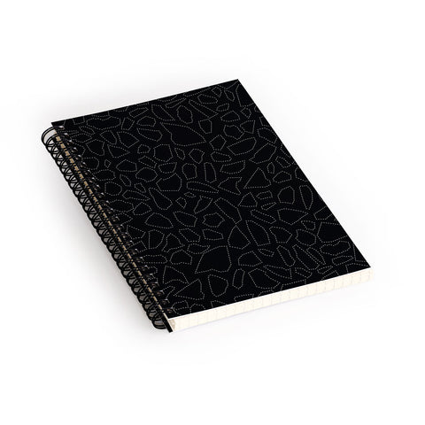 Fimbis Terrazzo Dash Black and White Spiral Notebook