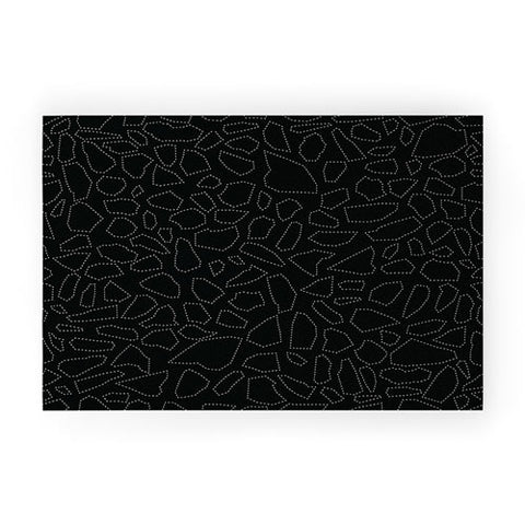 Fimbis Terrazzo Dash Black and White Welcome Mat