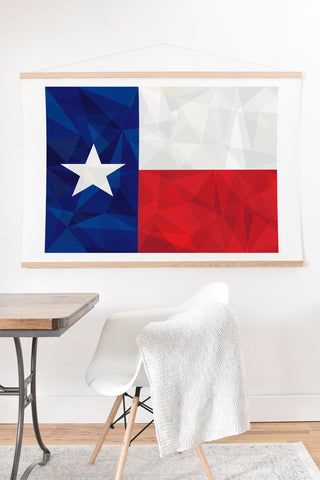 Fimbis Texas Geometric Flag Art Print And Hanger