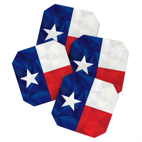 Fimbis Texas Geometric Flag Coaster Set