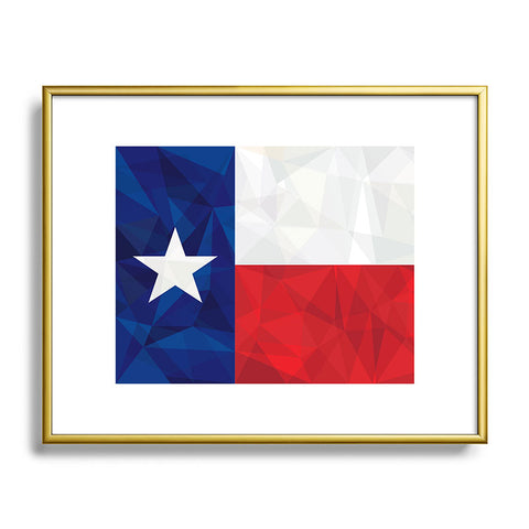 Fimbis Texas Geometric Flag Metal Framed Art Print