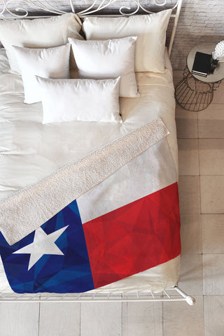 Fimbis Texas Geometric Flag Fleece Throw Blanket