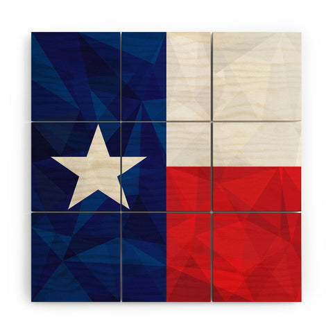 Fimbis Texas Geometric Flag Wood Wall Mural