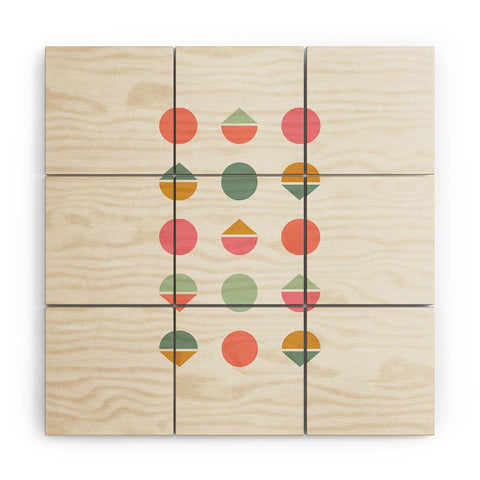 Fimbis Three Five Geometric Wood Wall Mural