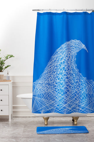 Fimbis Wave Shower Curtain And Mat