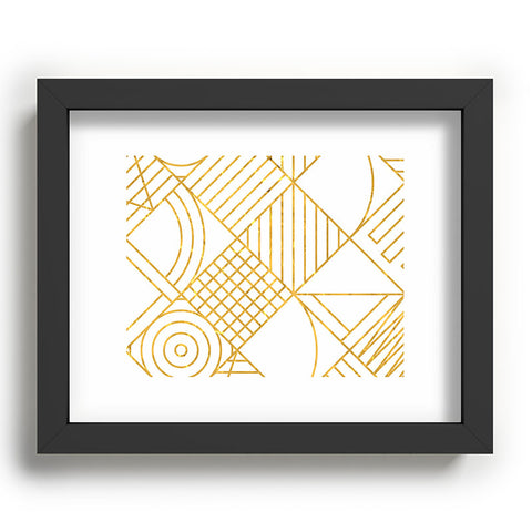 Fimbis Whackadoodle White and Gold Recessed Framing Rectangle