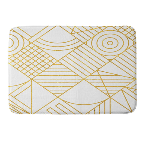 Fimbis Whackadoodle White and Gold Memory Foam Bath Mat