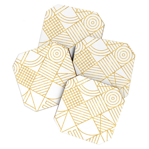 Fimbis Whackadoodle White and Gold Coaster Set