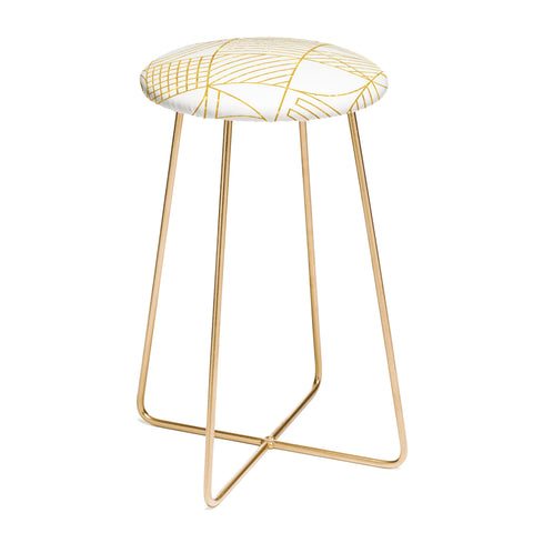 Fimbis Whackadoodle White and Gold Counter Stool